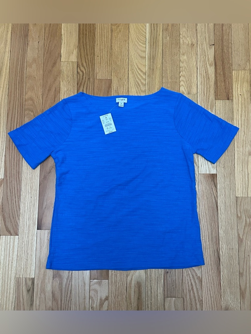 J. Crew Bright Blue Short Sleeve Ribbed Tee